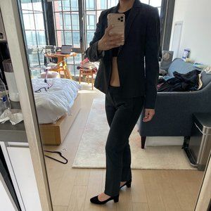 Ann Taylor Gray Suit Set (blazer + trousers)